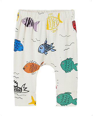 Nadadelazos Baby Pants Fishes in the River - Beige - 100% Organic Cotton Trousers