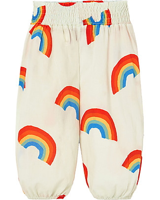 Nadadelazos Baby Pants Rainbow - Ivory - 100% Cotton Cambric Trousers