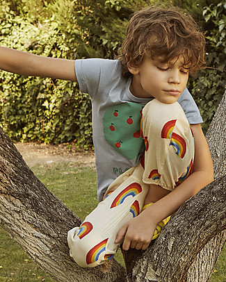 Nadadelazos Baby Pants Rainbow - Ivory - 100% Cotton Cambric Trousers