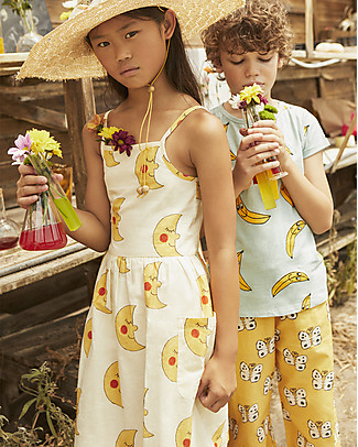 Nadadelazos Dress Moons - Beige - 100% Cotton Cambric Dresses