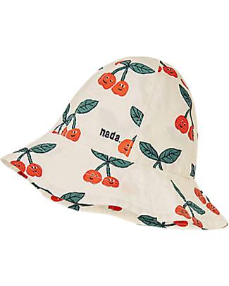 Nadadelazos Kids Summer Hat Cherries - Ivory - 100% Organic Cotton Sunhats