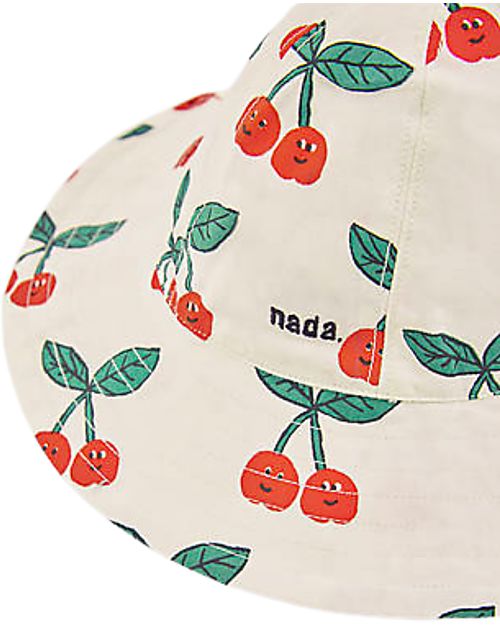 Nadadelazos Kids Summer Hat Cherries - Ivory - 100% Organic Cotton Sunhats