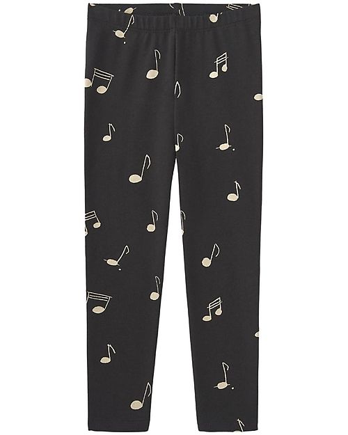 Nadadelazos Leggings - Notes - Black - Organic Cotton GOTS Leggings