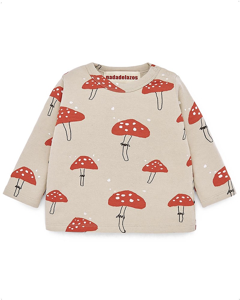 long sleeved baby tshirt Organic cotton Children's top mushroom T-shirt