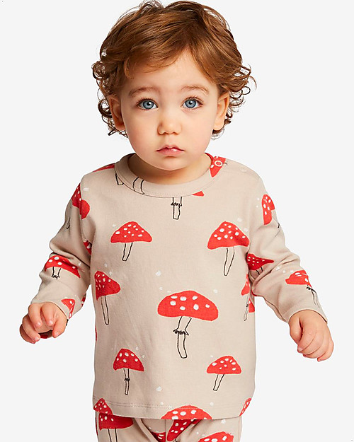 Nadadelazos Long Sleeve Baby Shirt - Magic Mushrooms - 100% Organic Cotton Long Sleeves Tops