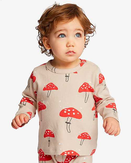 Nadadelazos Long Sleeve Baby Shirt - Magic Mushrooms - 100% Organic Cotton Long Sleeves Tops