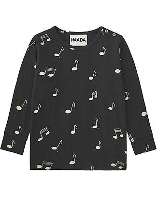 Nadadelazos Long-Sleeved T-Shirt - Notes - Lila - 100% Organic Cotton GOTS Long Sleeves Tops