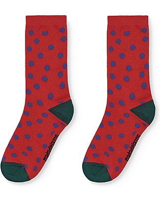 Nadadelazos Socks - Red and Blue Dots - Elasticated Cotton Socks