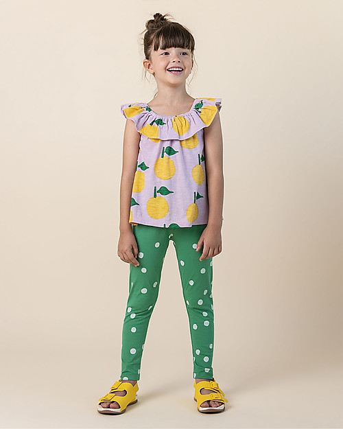 Nadadelazos Sonia Leggings - Green Dots - Cotton Leggings