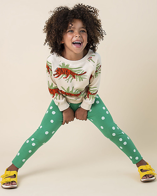 Nadadelazos Sonia Leggings - Green Dots - Cotton Leggings