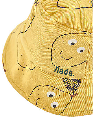 Nadadelazos Summer Hat Lemon & Leaves - Sun Yellow - 100% Organic Cotton Sunhats