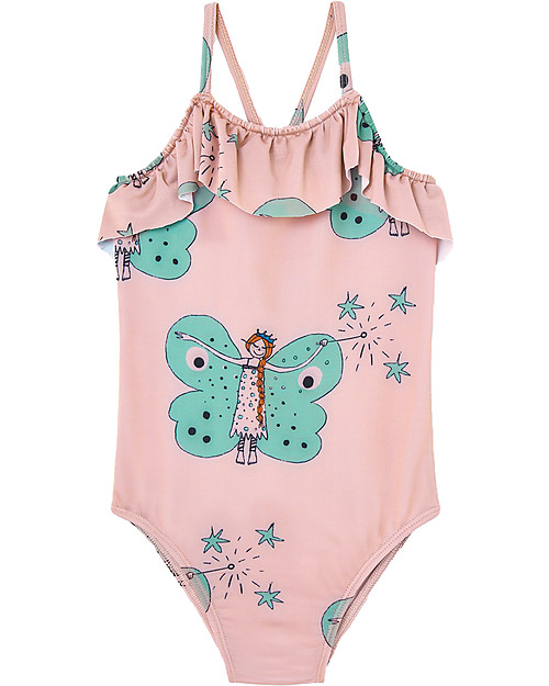 Nadadelazos Swimsuit Magic Butterfly - Light Rose - with Frills Swimsuits