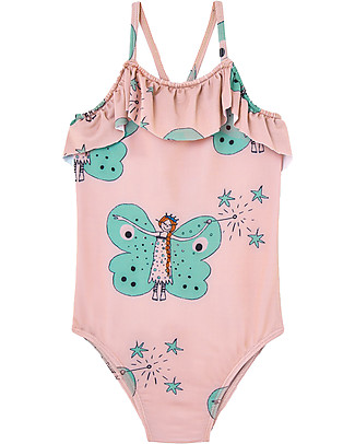 Nadadelazos Swimsuit Magic Butterfly - Light Rose - with Frills Swimsuits