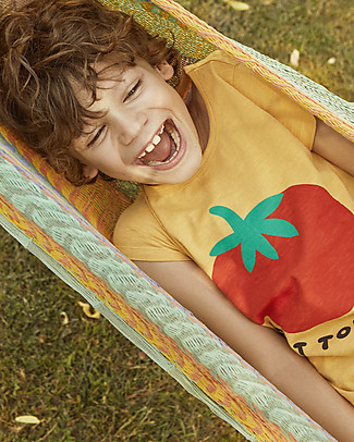 Nadadelazos T-shirt Eat Tomatoes - Light Yellow - 100% Organic Cotton jersey T-Shirts And Vests