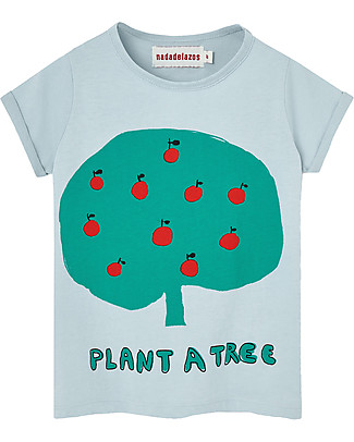Nadadelazos T-shirt Plant a Tree - Sky Blue - 100% Organic Cotton jersey T-Shirts And Vests