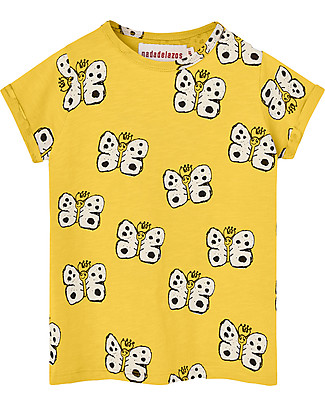 Nadadelazos T-shirt Yellow Butterfly - Sun yellow - 100% Organic Cotton jersey T-Shirts And Vests