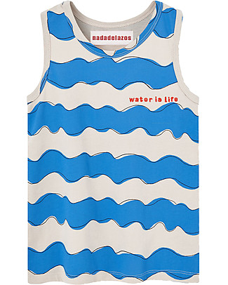 Nadadelazos Top Waves - Blue/Beige - 100% Organic Cotton jersey T-Shirts And Vests