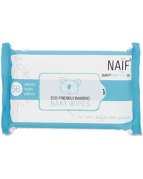 NAIF Baby Care Eco-Friendly Bamboo Baby Wipes - 56 pieces Face Masks