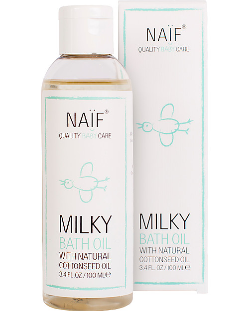 NAIF Baby Care Natural Milky Bath Oil With Cottonseed Olil and Chamomille - No Nasties (No SLES/SLS, Parabens, PEG, Mineral Oils) Body Lotions And Oils
