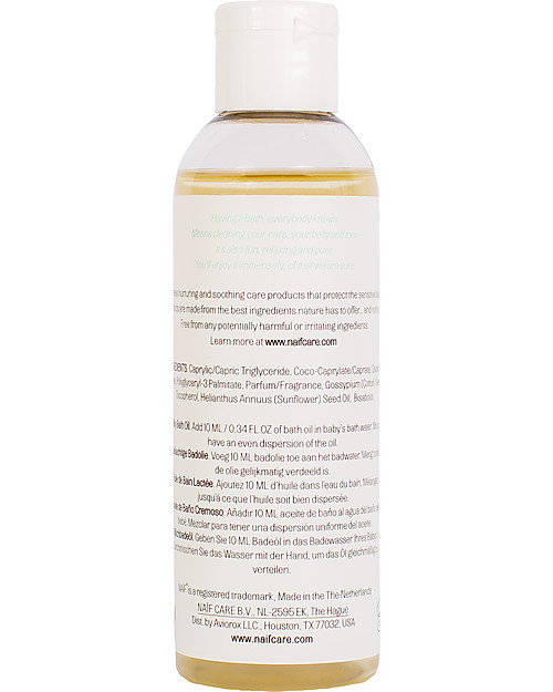 NAIF Baby Care Natural Milky Bath Oil With Cottonseed Olil and Chamomille - No Nasties (No SLES/SLS, Parabens, PEG, Mineral Oils) Body Lotions And Oils
