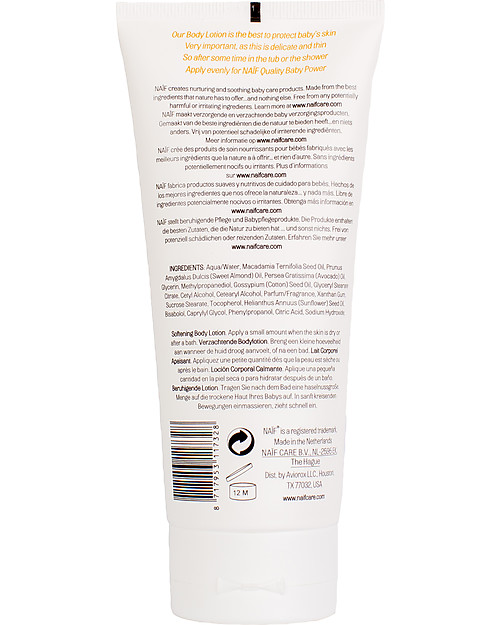 NAIF Baby Care Natural Softening Baby Body Lotion - No Nasties (No SLES/SLS, Parabens, PEG, Mineral Oils) Baby Creams and Oils