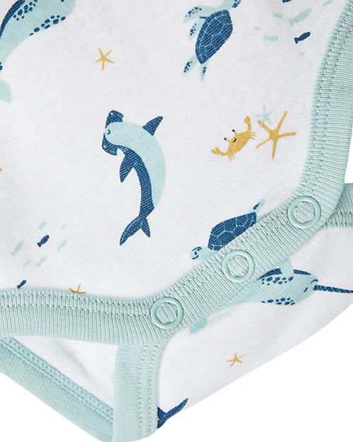 Name it 7 Pack Bodysuit - Short Sleeve - Blue Haze - Organic Cotton Short Sleeves Bodies