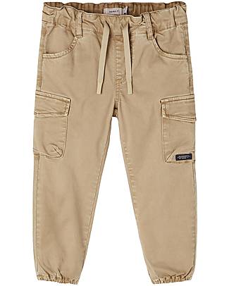 Name it Bob Baggy fit Cargo Trousers - Incense - Cotton - Adjustable Waist Trousers