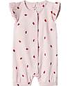 Name it Button Romper - Strawberries - Pink - Ruffle Sleeves Short Rompers