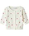 Name it Buttoned Cardigan - Strawberries - White - Organic Cotton Cardigans