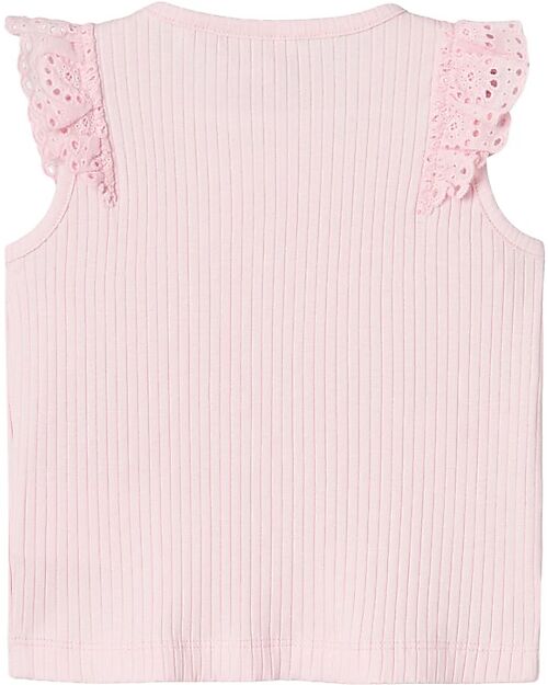 Name it Canotta con Volant - Parfait Rosa - Cotone Bio Tank Tops
