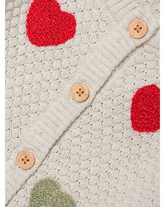 Name it Cardigan - Peyote Melange - Hearts - 100% Organic Cotton Cardigans