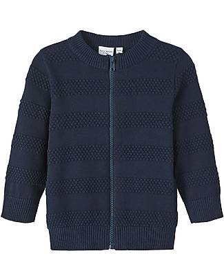 Name it Cardigan with Zip - Dark Sapphire - 100% Organic Cotton Cardigans