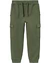 Name it Cargo Tracksuit Pants - with Side Pockets - Rifle Green - Cotton Trousers