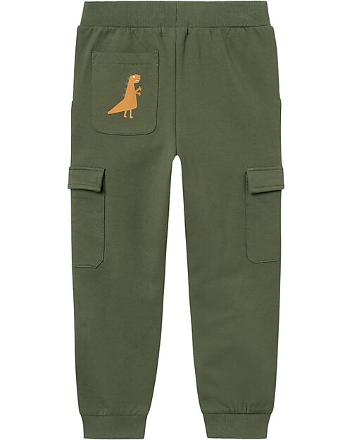 Name it Cargo Tracksuit Pants - with Side Pockets - Rifle Green - Cotton Trousers