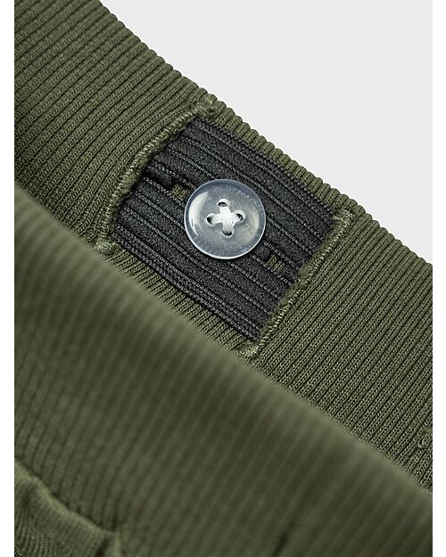 Name it Cargo Tracksuit Pants - with Side Pockets - Rifle Green - Cotton Trousers