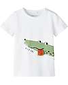 Name it Crocodile T-Shirt - Bright White - Organic Cotton T-shirts