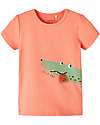 Name it Crocodile T-Shirt - Coral - Organic Cotton T-shirts