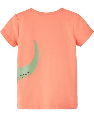 Name it Crocodile T-Shirt - Coral - Organic Cotton T-shirts