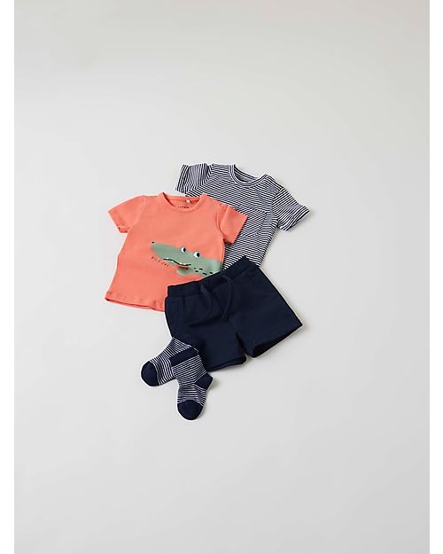 Name it Crocodile T-Shirt - Coral - Organic Cotton T-shirts