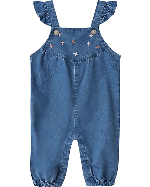 Name it Denim Overalls - Medium Blue Denim - with Ruffles Dungarees