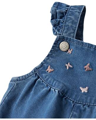 Name it Denim Overalls - Medium Blue Denim - with Ruffles Dungarees