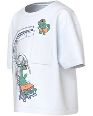 Name it Dinosaur Short Sleeve Sweater - White - Organic Cotton T-shirts