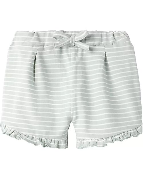 Name it Drawstring Shorts - Striped - Aqua Grey - Cotton Shorts