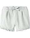 Name it Drawstring Shorts - Striped - Aqua Grey - Cotton Shorts