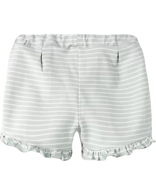 Name it Drawstring Shorts - Striped - Aqua Grey - Cotton Shorts