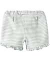 Name it Drawstring Shorts - Striped - Aqua Grey - Cotton Shorts