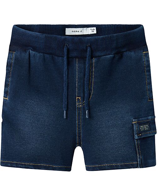 Name it Drawstring Shorts with Side Pockets - Dark Denim Shorts