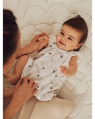 Name it Dress with Ruffles - Bees Pattern - Bright White - 100% Cotton Dresses_