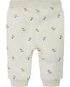 Name it Elastic Waist Pants with Floral Print - Light Beige Melange - Organic Cotton Leggings