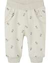 Name it Elastic Waist Pants with Floral Print - Light Beige Melange - Organic Cotton Leggings